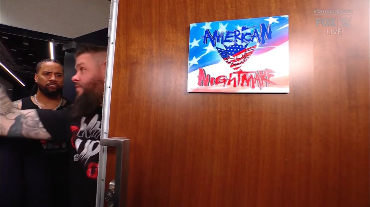 The Bloodline locker room has been replaced by Cody Rhodes'. Kevin Owens won't let them in