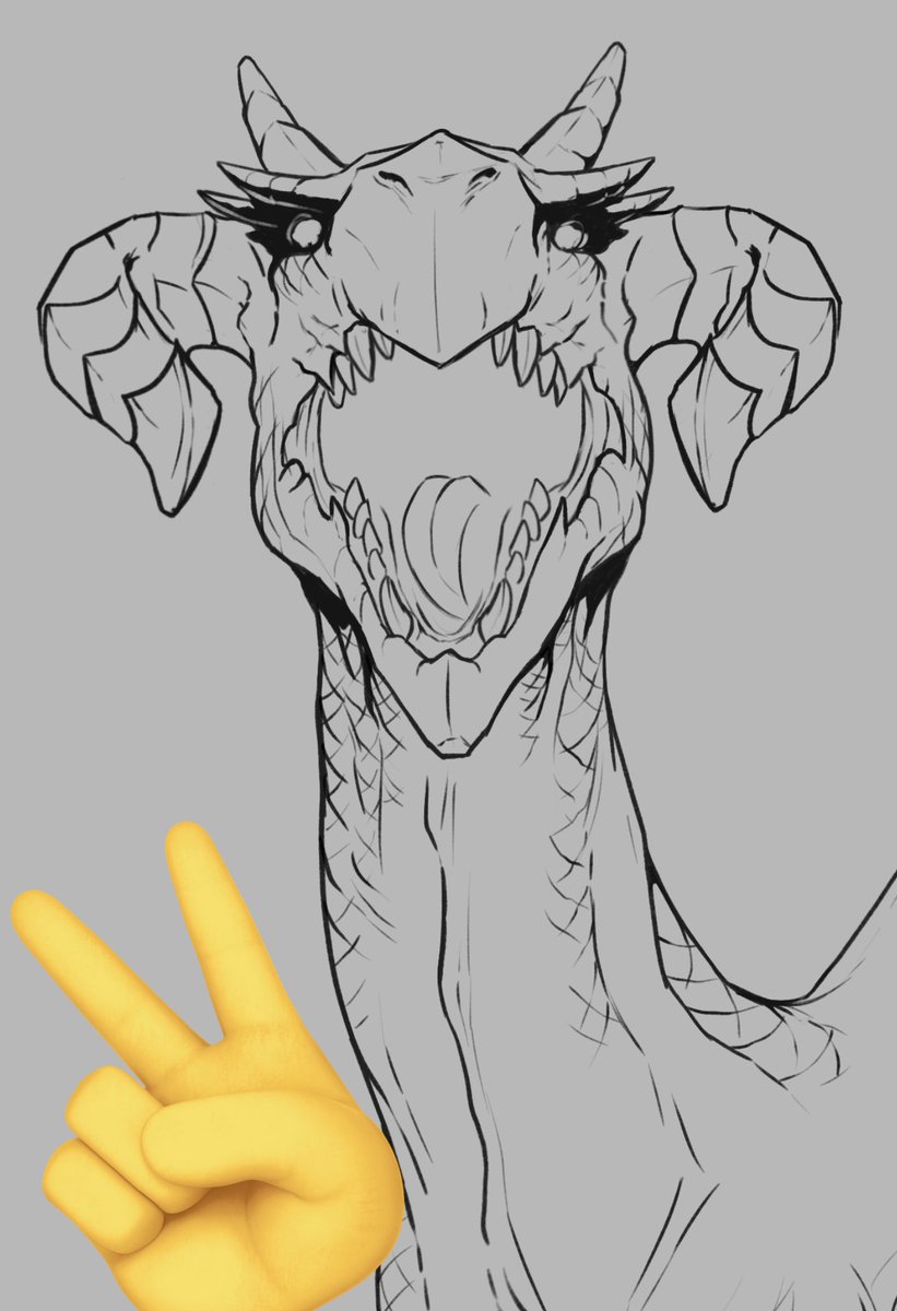 Thought I’d fuck around and do some lineart again for a change ✌🏻🐲