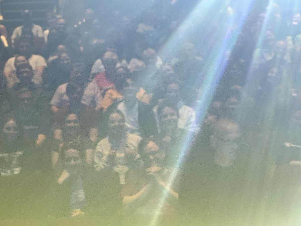 Patchy the Pirate just sent me this photo he took of the wonderful audience at SpongeBob the Musical tonight on stage at FZN.