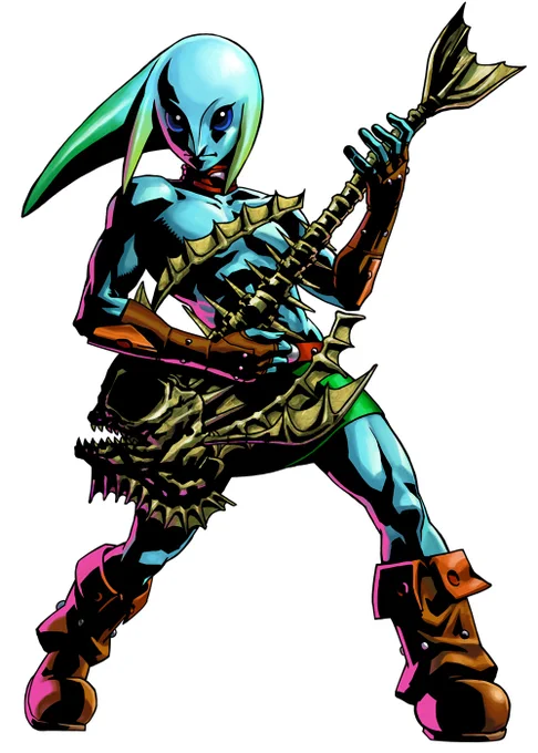 Official art | The Legend of  Majora's Mask - Zora Link and Guitar of Waves 