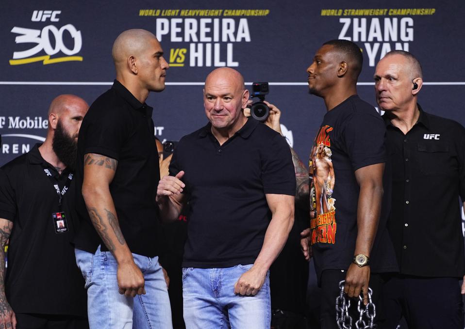 A look at the betting odds, lines and popular prop bets for Saturday's ESPN+ streaming UFC 300 pay-per-view fight card. go.forbes.com/c/nMN8