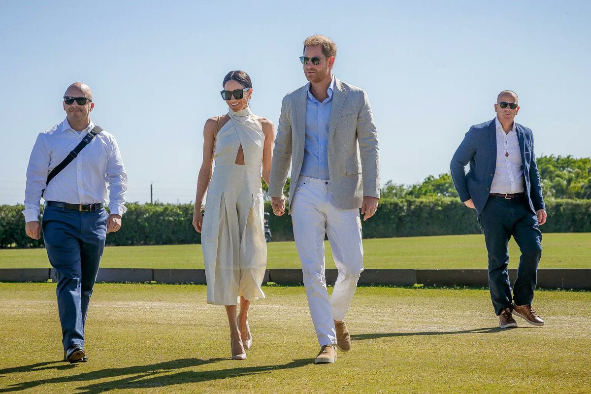 Of Course Megs is there , Its for Netflix Hear her now , How we Polo Women roll. What we eat drink & friendships Gag me now #HarryandMeghanareGrifters