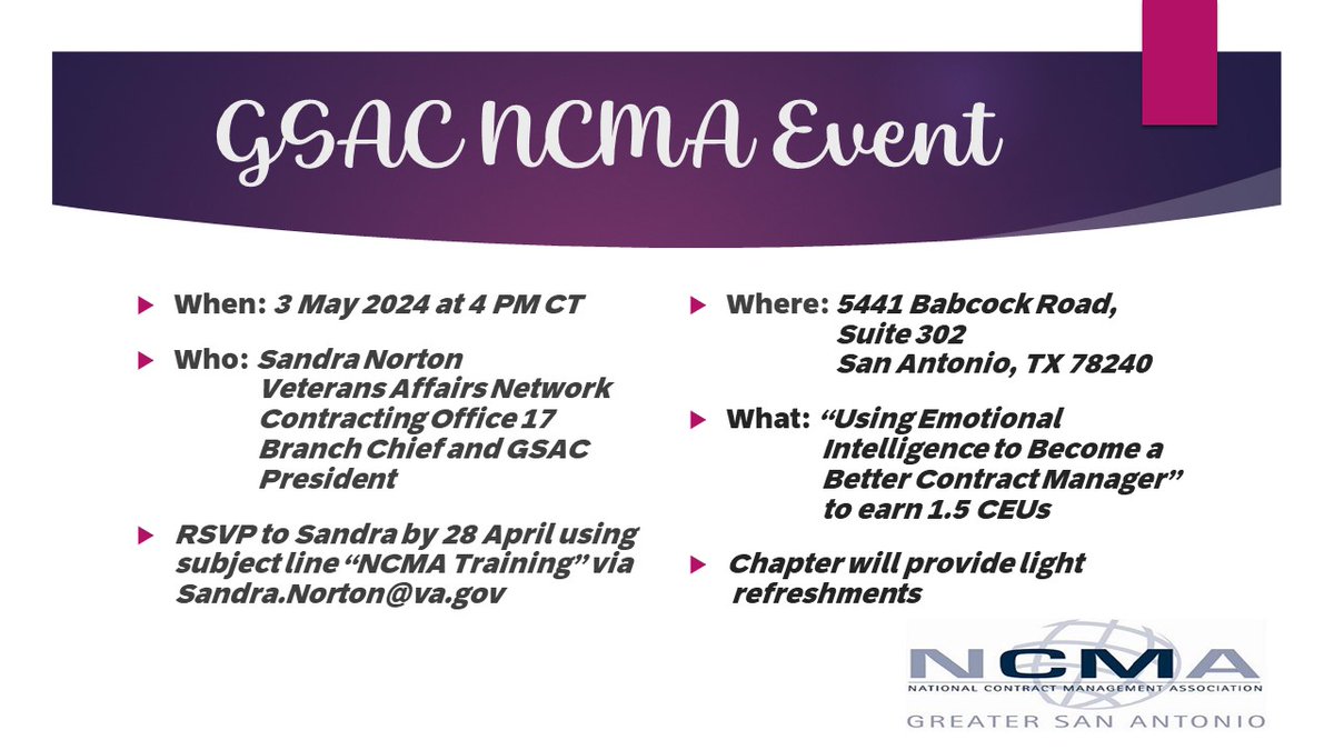 gsacncma's tweet photo. Just a reminder from your friendly, neighborhood GSAC webmaster to let Sandra know soonest to reserve your seat. https://t.co/OClcTCAv3f