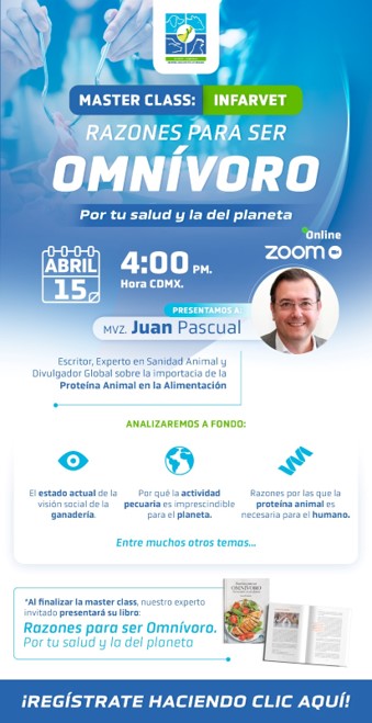 canifarma's tweet photo. ╰► I N F A R V E T  te invita a su MASTER CLASS: Razones para ser OMNÍVORO. Por nuestra salud y la del planeta

🗓 15 de abril
🕓 4:00 pm
👨🏼‍⚕ MVZ. Juan Pascual

Haz clic aquí para registrarte en la master class:
👇🏻https://t.co/64vQKzddH0 https://t.co/W2He8W9u8i