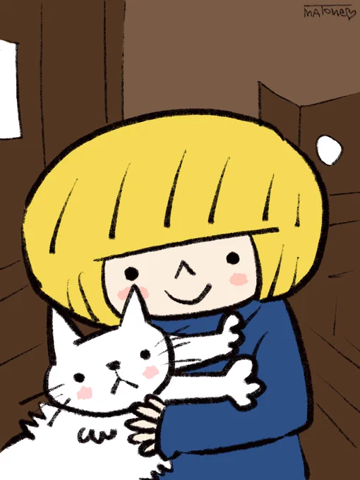 そばに居て欲しい。                 #絵 #イラスト #猫 #ネコ #Cat 
