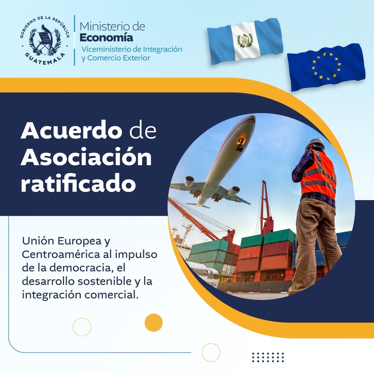 Hoy se ha concluido el Acuerdo de Asociación entre la Unión Europea y Centroamérica en sus tres pilares; lo cual fortalecerá los lazos comerciales, políticos y de cooperación entre ambas regiones. #guatemalaavanza