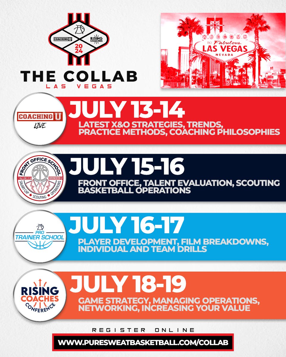 🏀 Introducing The Collab! 🤝 We have teamed up with @puresweat & @risingcoaches to offer you the most comprehensive learning experience in the world. 🎟️ Choose the pass that most interests you, or attend all events at a discounted price! 🔗 puresweatbasketball.com/collab