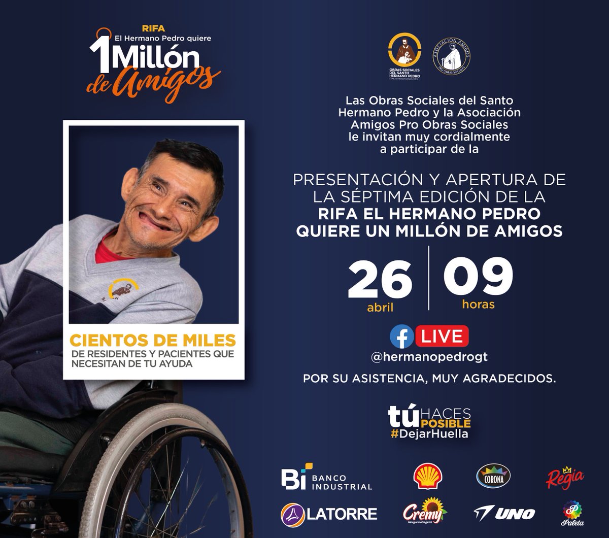 Rifa1MA's tweet photo. ¡La espera ha terminado! 🎉⏰ 
Ahora solo nos faltas tú. 🙌 Aparta este día y acompáñanos en el lanzamiento de la Rifa 1 Millón de Amigos. 🎁💫 Juntos hagamos posible #DejarHuella en este 2024. 🌟 https://t.co/0gs37GTbgV