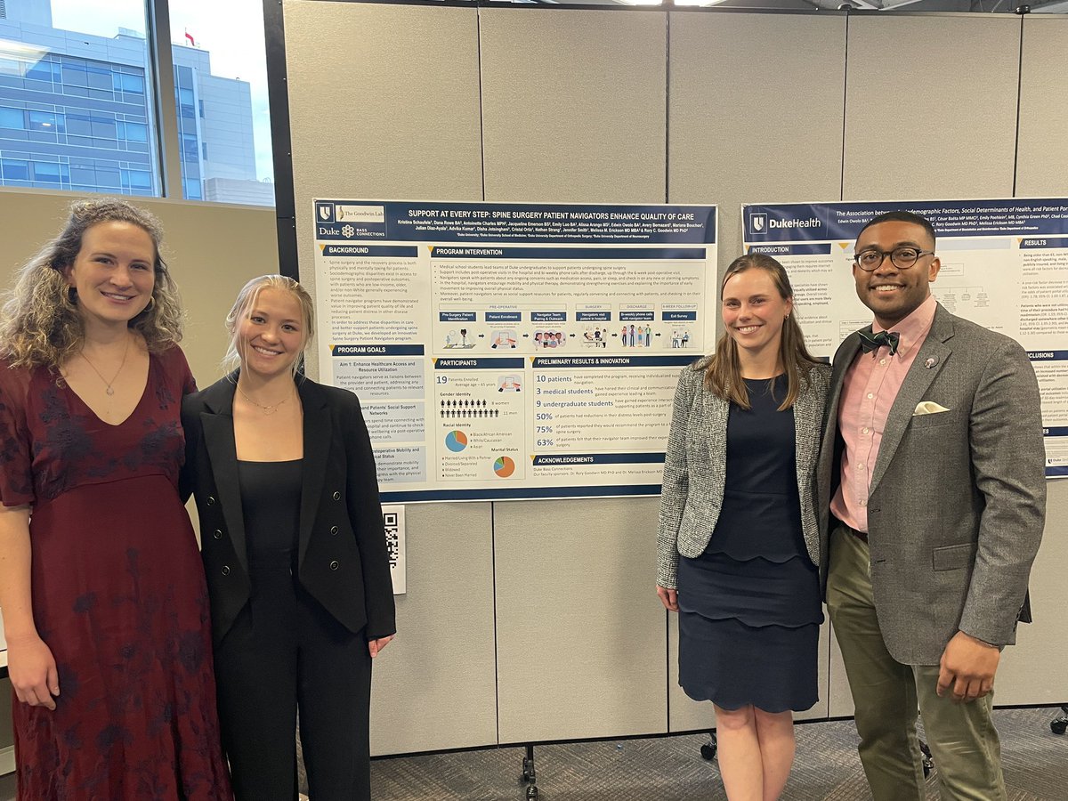 RoweDana1's tweet photo. Kristina Schaufele did an AMAZING job presenting on the Spine Navigators program at the @HealRootCauses research symposium!🌟👏

It has been so incredible to witness the growth &amp; accomplishments of these undergrads!  #Mentorship #CommunityImpact #GoTogetherGoFar @BassConnections https://t.co/BcEZlTH9wX