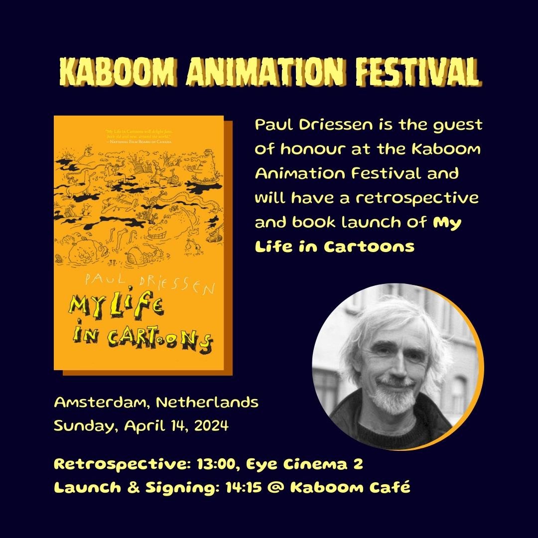 We’re excited to share that Paul Driessen will launch ‘My Life in Cartoons’ at Kaboom Animation Festival, where he is the guest of honour and will also showcase his retrospective! @kaboom_festival