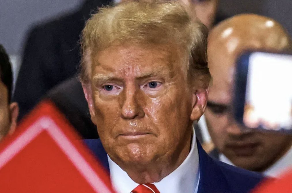 Donald Trump has tanned himself into a color that has never existed on any human face in any continent during any season.