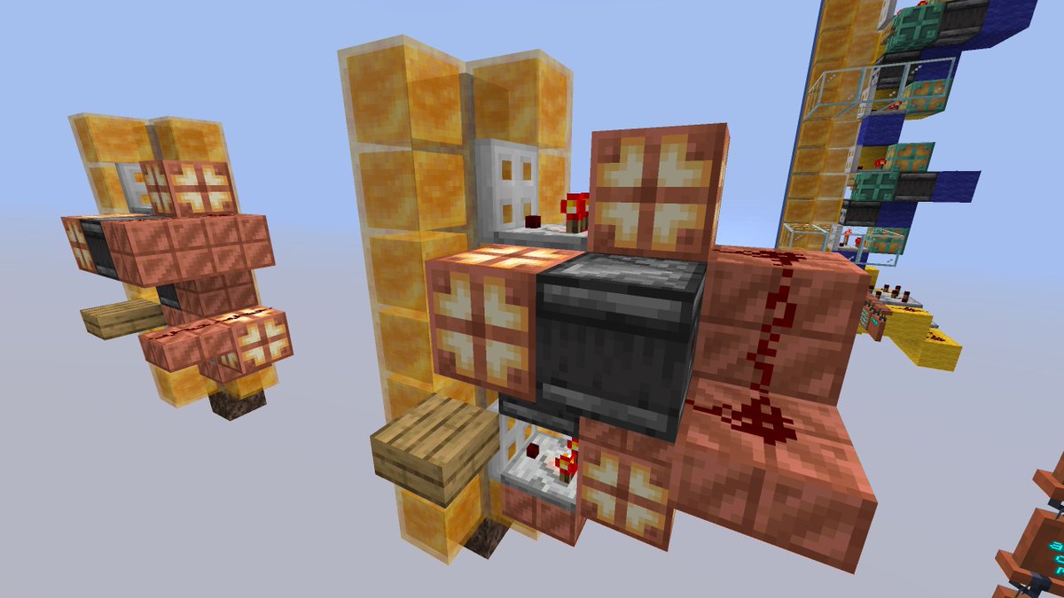 einFinnix's tweet photo. @xisumavoid #minecraft #Redstone 
I made a few  modifications to Xisumas beautiful honey elevator he showed in a video, some screenshots are added  for a single floor module. For a full explanation: https://t.co/2hVF5JfOMp Pre prepared the mic/video quality is garbage. HEH https://t.co/k1pZCWaqxN