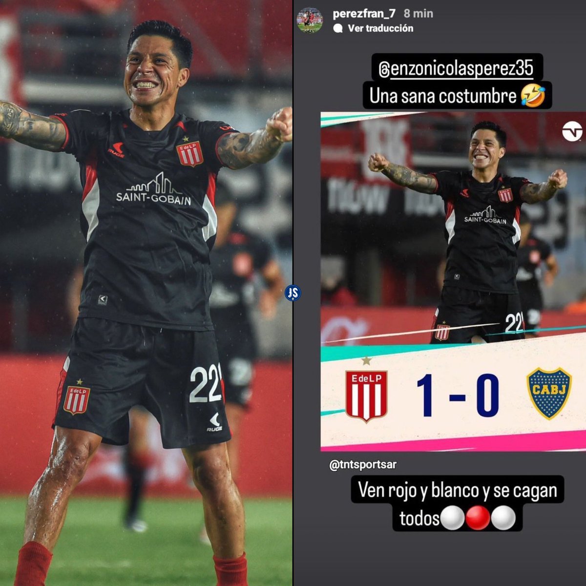 🇦🇷 Franco Pérez, hermano de Enzo, en sus redes sociales tras el triunfo de Estudiantes ante Boca Juniors.