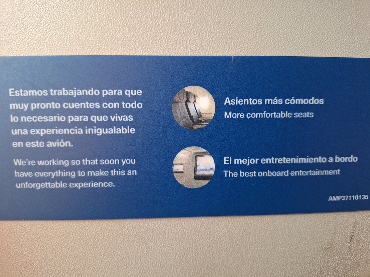 ramtello's tweet photo. @Aeromexico pague más del doble para tener entretenimiento a bordo, y resulta que asignan un avión viejo sin pantallas, y todavía dice que el "mejor entretenimiento a bordo" para la otra pago @VivaAerobus o @viajaVolaris, mejor servicio y por la mitad de precio https://t.co/DtrUkYiP9A