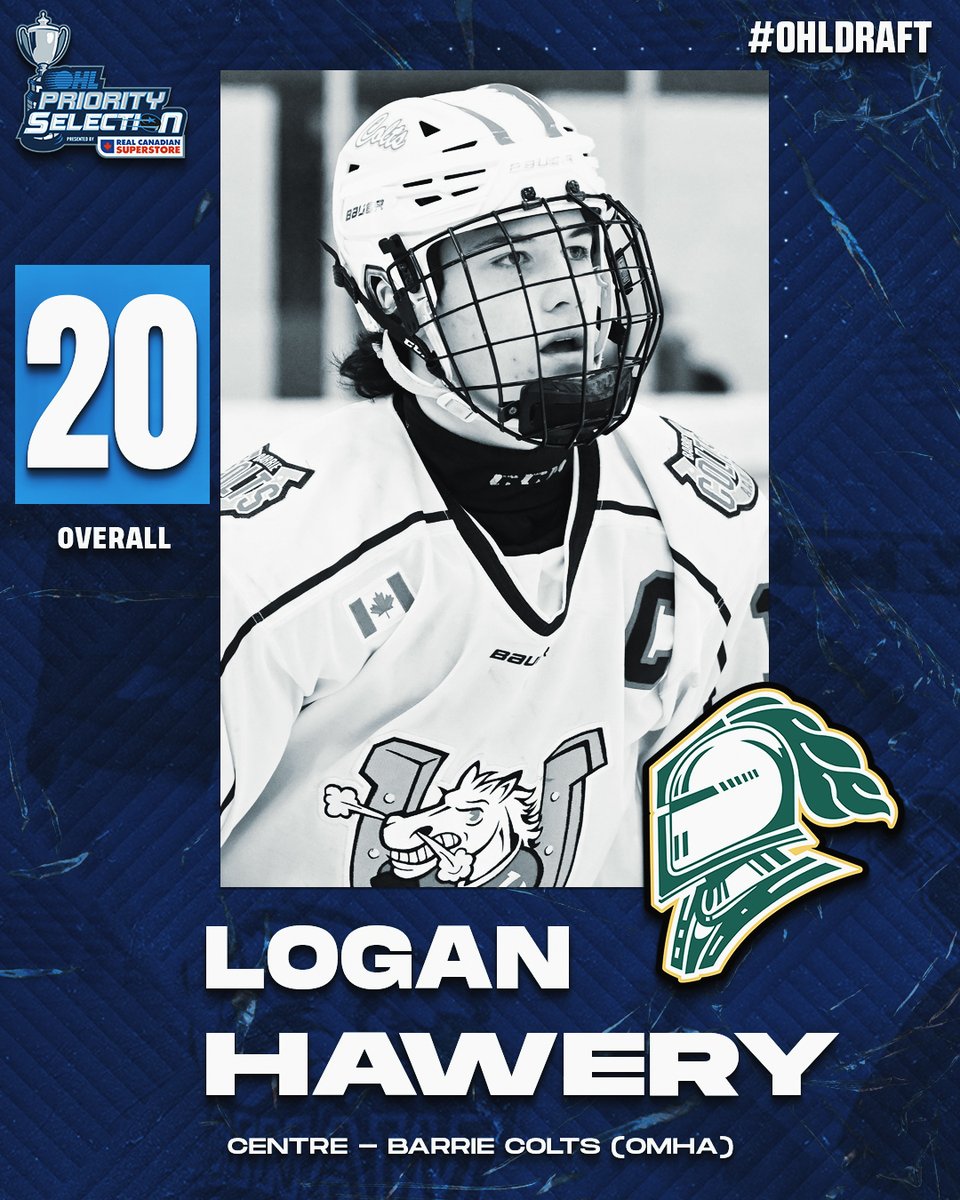 Ontario Hockey League (@ohlhockey) on Twitter photo The <a href="/LondonKnights/">London Knights</a> select <a href="/BarrieAAAColts/">BarrieZoneAAAColts</a> captain Logan Hawery with the 20th overall pick! #OHLDraft The <a href="/LondonKnights/">London Knights</a> select <a href="/BarrieAAAColts/">BarrieZoneAAAColts</a> captain Logan Hawery with the 20th overall pick! #OHLDraft