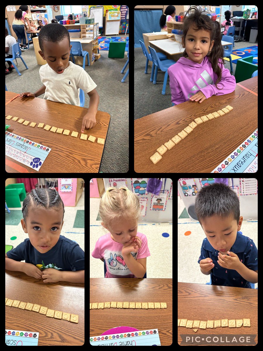 Children enjoyed reviewing alphabet letters and sounds this morning using alphabet cookies. @HumbleISD_PREK @HumbleISD_ESE #eseSOAR #play4prek #prekexplorers