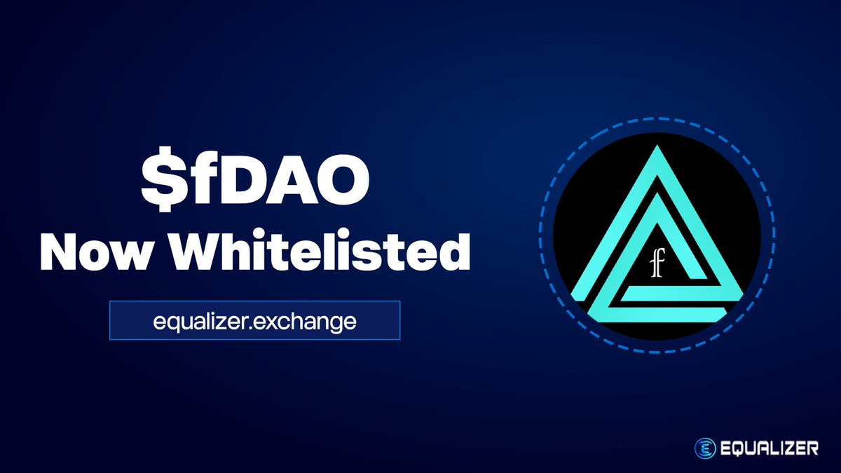 New #Whitelist Please welcome @fDAO_DeFi to the fold! $fDAO can be traded on @Equalizer0x