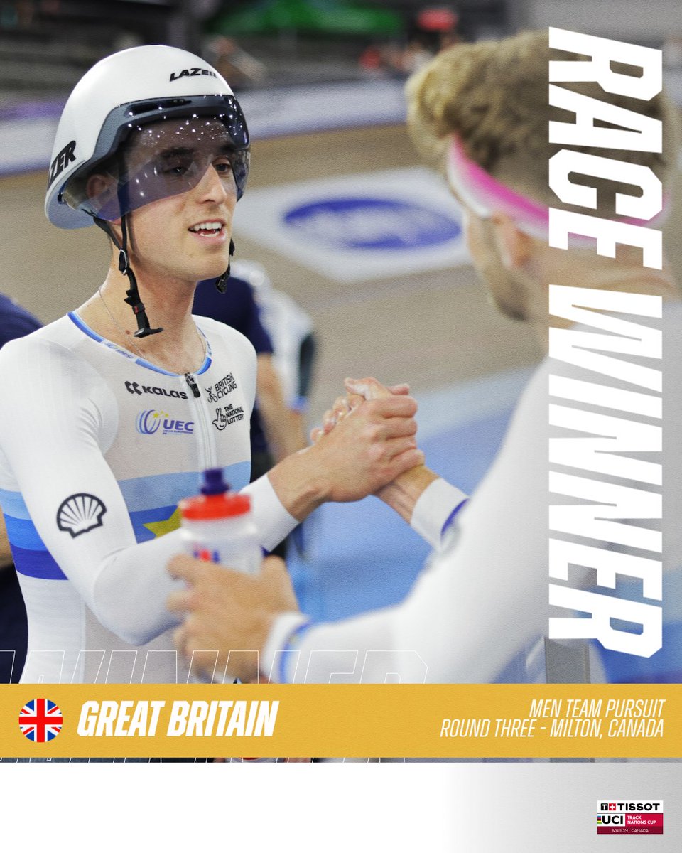 🥇 GOLD for Great Britain in Men Team Pursuit “Winning in the European Champs jersey as our last race before the @Olympics is pretty special' 🤝 @BritishCycling #TissotNationsCup #TrackCycling #OlympicCycling