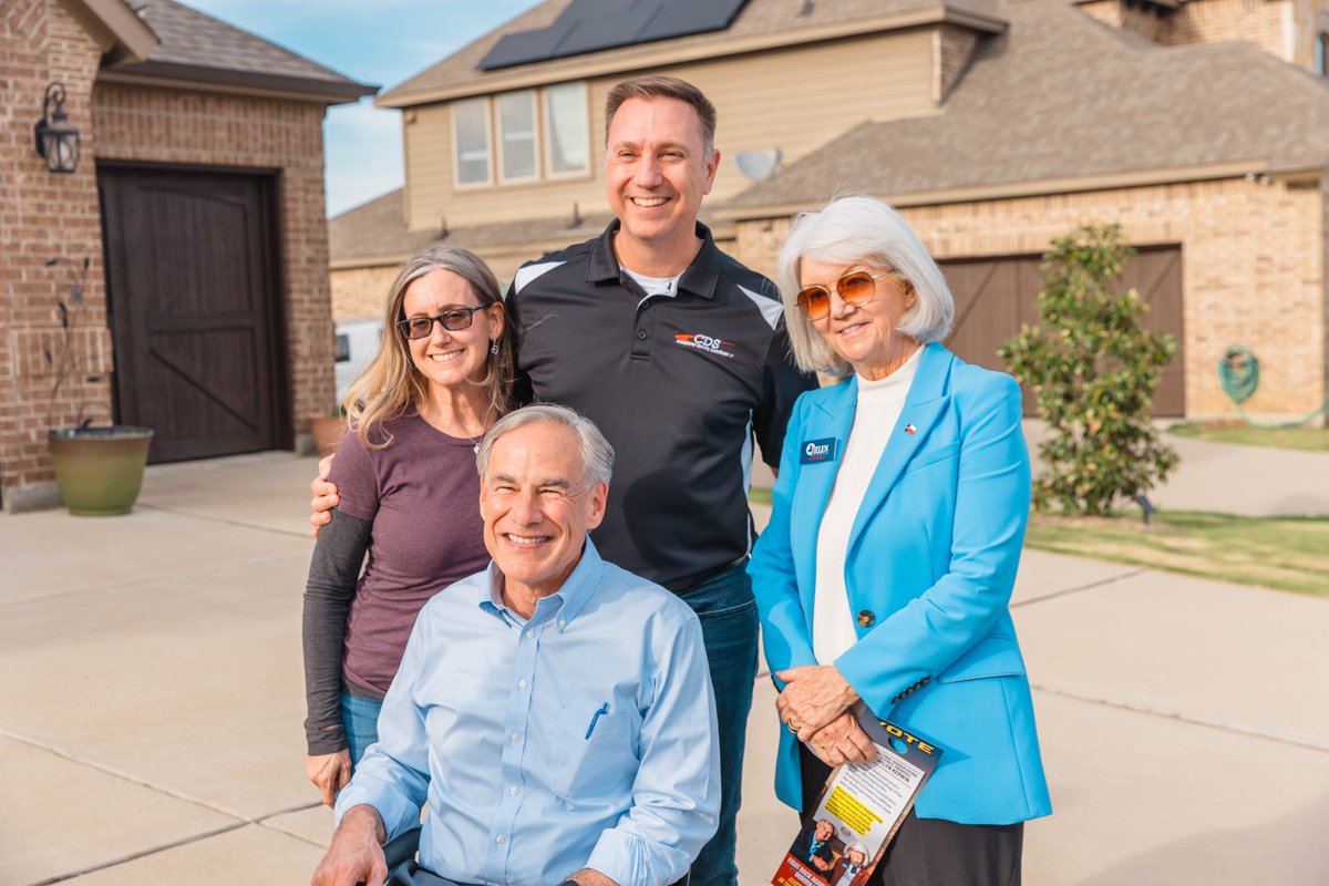 Great to be out in Burleson today to support conservative champion Helen Kerwin! @HelenKerwin4TX will help me secure the southern border, cut property taxes, and fight to expand school choice for all Texans. Helen is the strong conservative choice to represent HD 58.