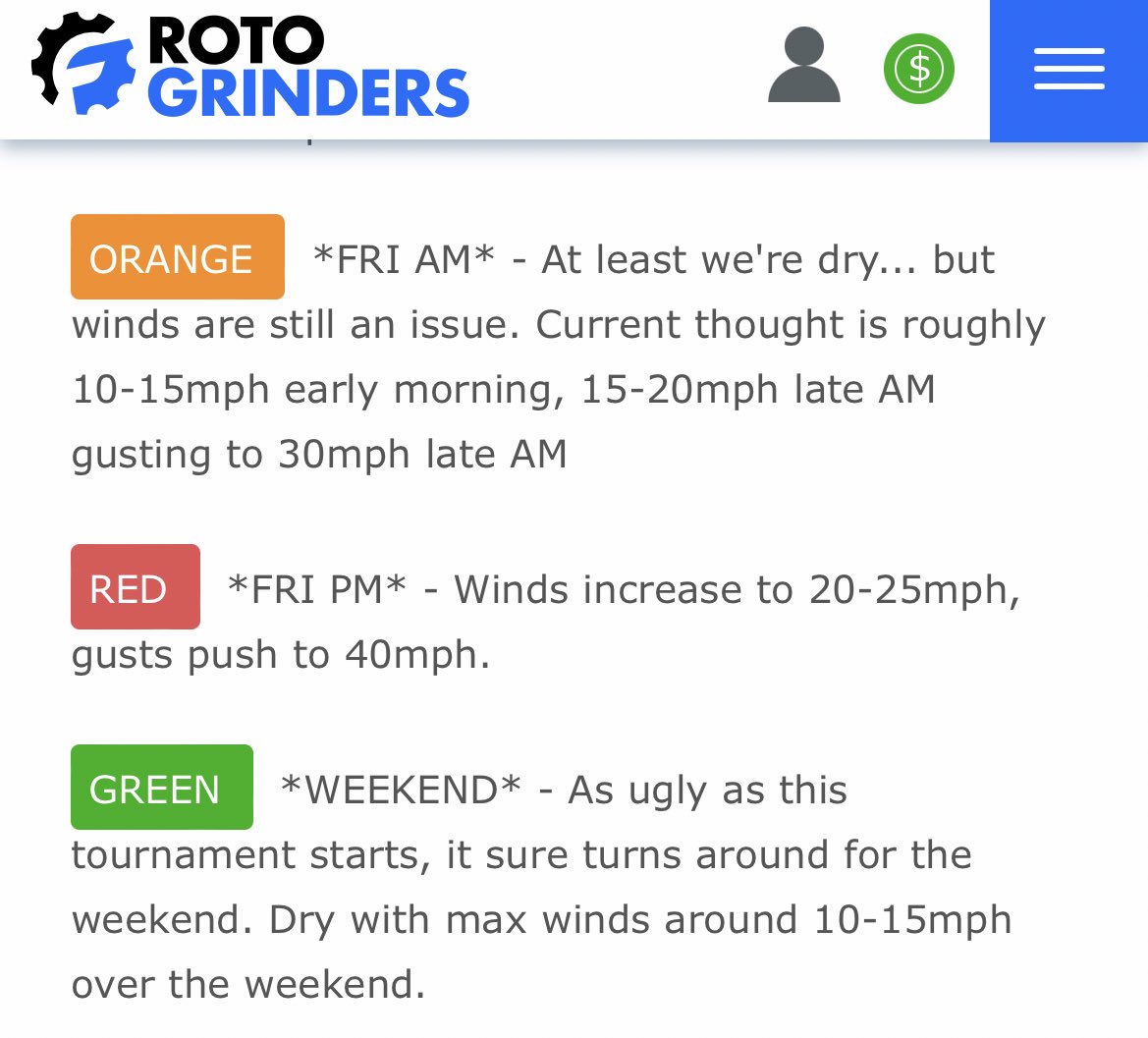 KevinRothWx's tweet photo. 🏌️‍♂️🌬️ Winds caused chaos as expected today for #themasters, but will be much more manageable tomorrow and through the weekend.

We should see 5-10mph winds in the AM, a bit over 10mph by the afternoon. https://t.co/iRB5ZRsncr