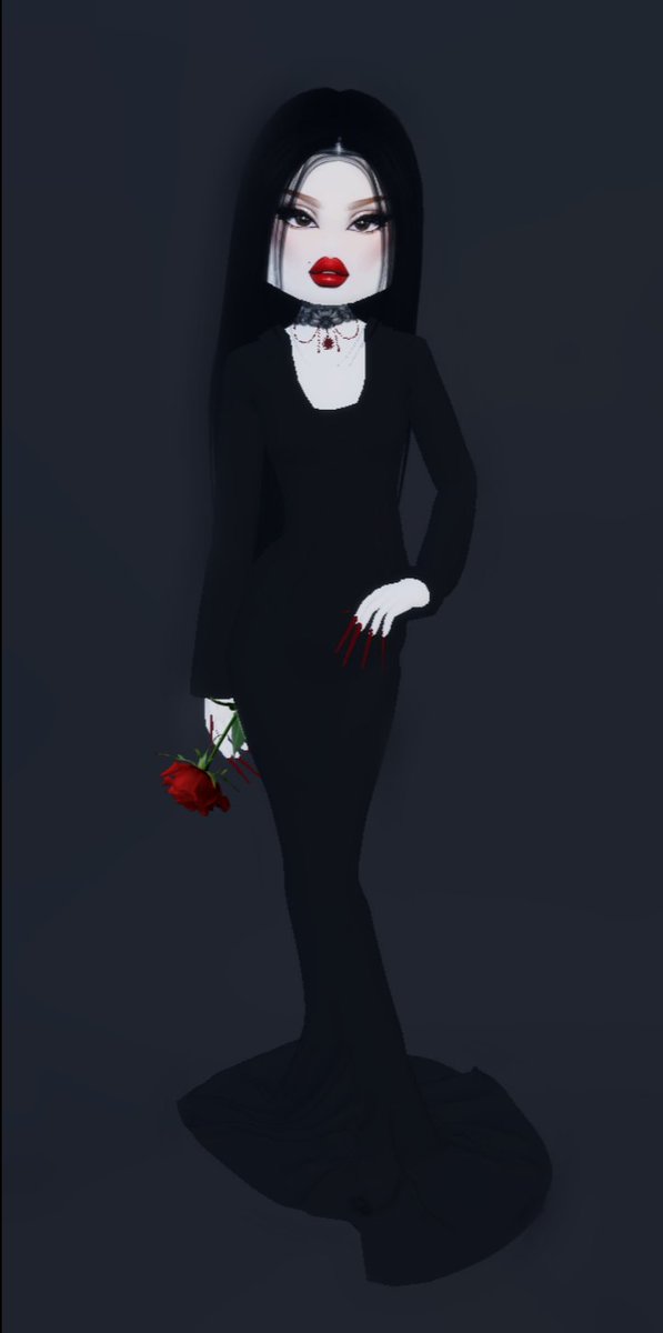 Morticia Addams 🌹 @_Dress2Impress #DressToImpress #Addams