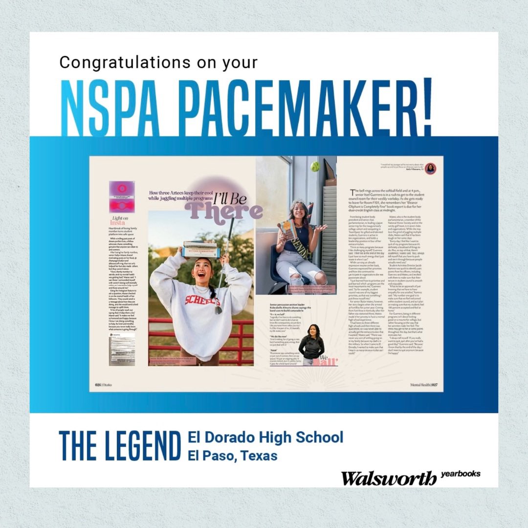 edhyearbook's tweet photo. To a whirlwind week of wins! So proud of my journalism scholars for finishing our yearbook, winning an @NSPA Pacemaker, winning a @CSPA Gold Crown AND winning 1st place journalism team at 1-6A UIL district meet! 🏆🏅🥇@EDAztecs_HS #OneEmpire https://t.co/Sq1DeotgE1