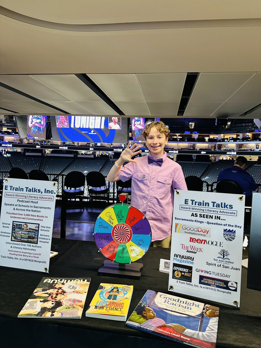 Dream come true! @SacramentoKings fans going to tonight’s game, check out my #book booth in section 119A! I’ll be giving away stories, candy & other goodies in honor of Youth Entrepreneur Night! Let’s do this! SPREAD THE WORD! #lightthebeam #beamteam #sacramentokings @kings_muse