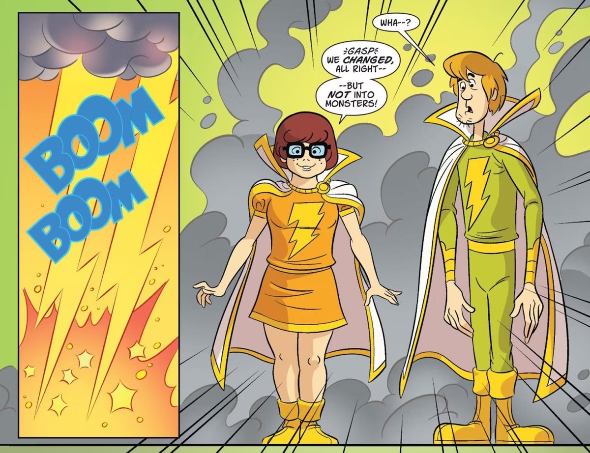 And here are Velma and Shaggy super powered.