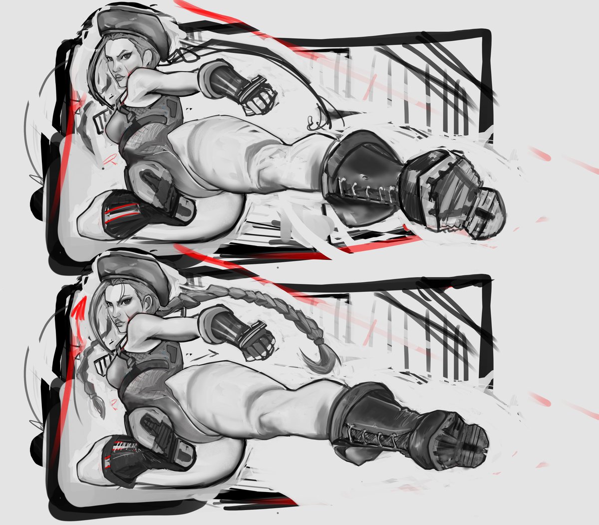 Ziisoa's tweet photo. Cammy progress pre-color https://t.co/s18gjP7iFD