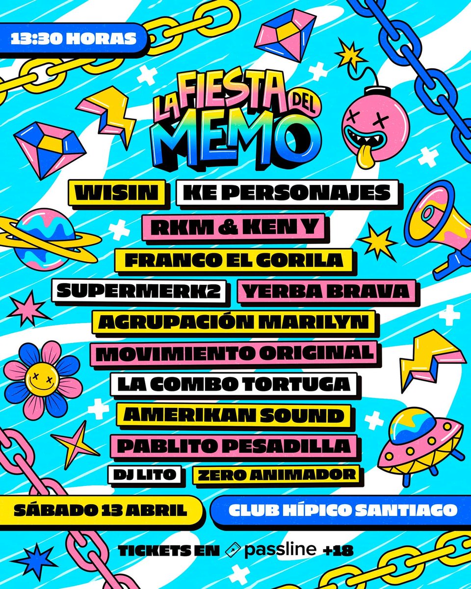 Mañana nos vemos en la #LaFiestaDelMemo Sábado 13 de abril, junto a esta única e imperdible selección de artistas en el Club Hípico de Santiago! 💪💪 

#magicprochiletv🇨🇱