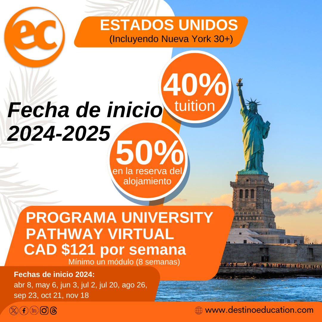 DestinoAUS's tweet photo. ¡La oportunidad que buscas para estudiar inglés este 2024!
#estudiainglésenelextranjero #Canada2024 #USA #Dublin #malta❤️ #capetown #destinoeducation #destinoeducation2024 https://t.co/m3NwVrMUJq