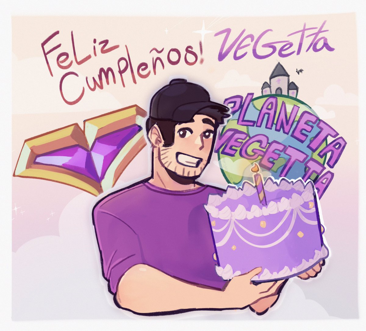 FEILZ CUMPLEAÑOS @vegetta777 💜 I hope you have a good day and a good birthday, I’ve been watching you for about year now and I have enjoyed every moment and have laughed so much, thank you for existing and making content 💜🎂 #27EnCadaPierna #HappyBirthWeekVegettil