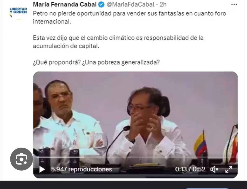 Donde estará ahora María Fernanda Cabal, ahora con situación de racionamiento de agua en Bogotá?