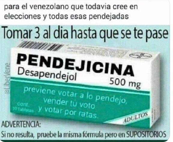 Medicamentos exclusivos para los borregos  .@MariaCorinaYA 
#VenezuelaEnDesobediencia
