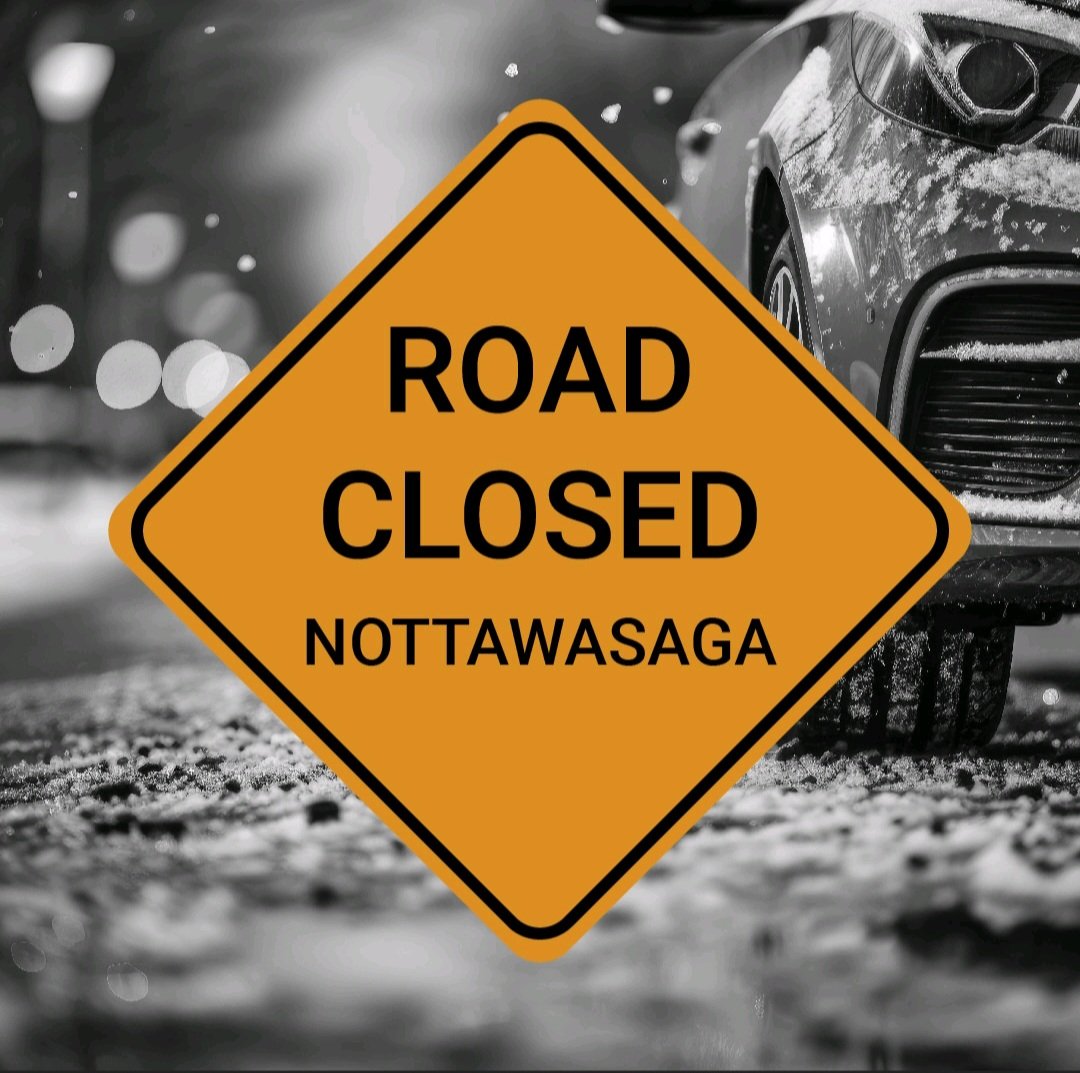 #NottyOPP it letting citizens know that 5th Line between Willoughby Road and 25th Sideroad will be closed until Monday. Maintenance crews are onsite fixing the damaged road caused by water damage. Use caution when driving on neighboring roads and be mindful of flooding. ^jo