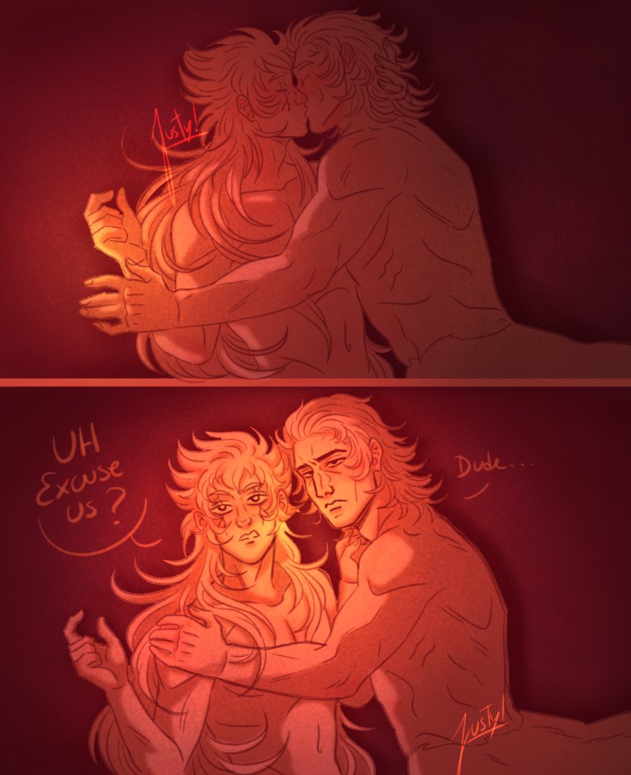 JustJokingArt's tweet photo. "Like no on knocks on the doors anymore? God, where is the privacy in this place..."

Secret relationship day! ♏ Ecarlate x Gestalt ♐ from Next Dimension 

#stsrarepairweek2024 https://t.co/3dGDy6Te42