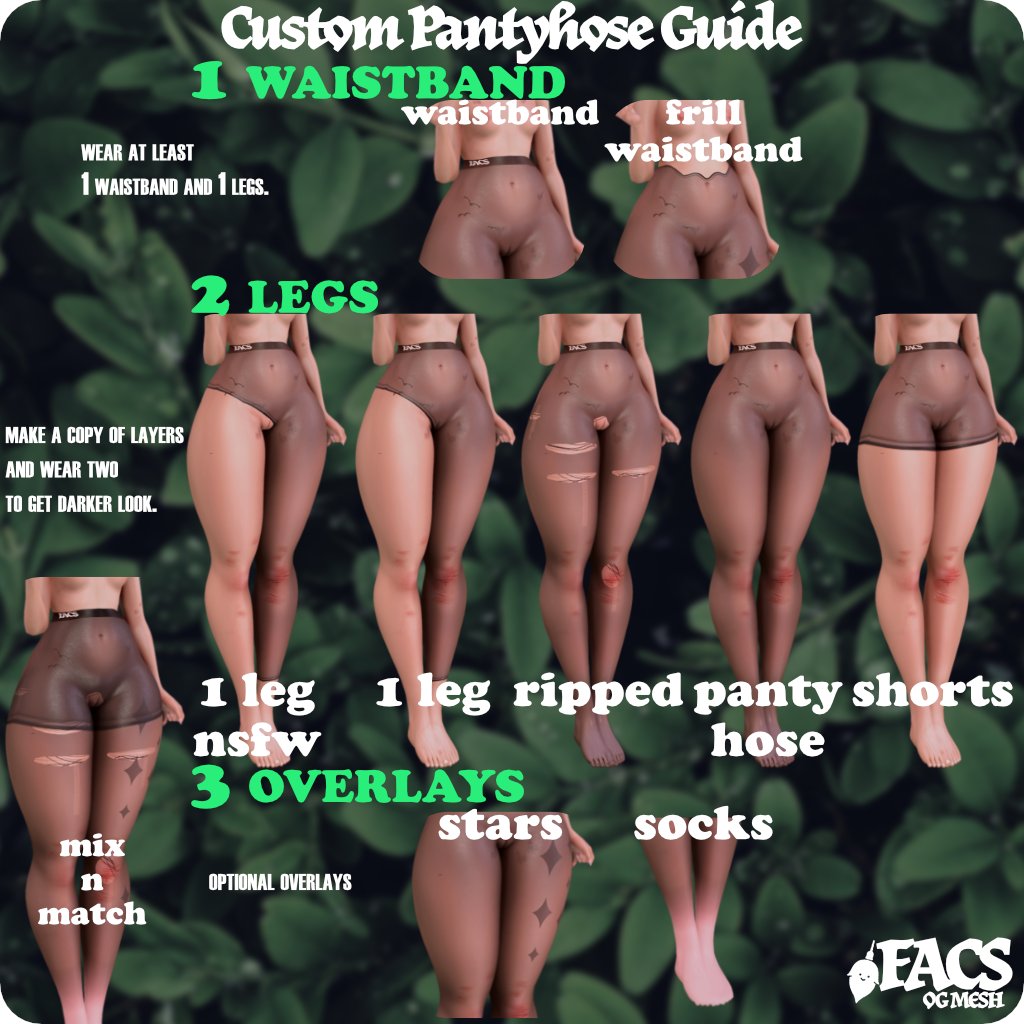 Pushing 1.2 updates to Anime Tears, and Custom Pantyhose
Custom Pantyhose have a improved sock layer. Use it to hide the ankle seam.
Anime Tears have a unrigged version included now for other heads or purposes.
Available at redelivery terminals.