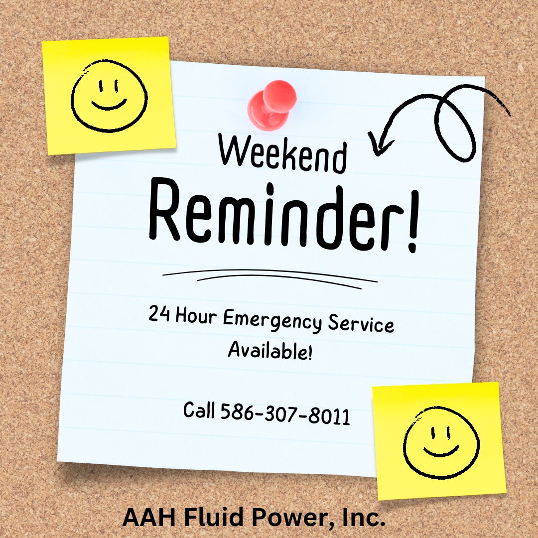 We hope you have a great weekend! 

As a reminder, if you have a breakdown after business hours, AAH Fluid Power, Inc. offers 24 Hour Emergency Service! 

🚨 Call 586-307-8011 🚨

 #Vickers #Denison #Racine #Rexroth #Oilgear #Repairs #Remanufactured #Remanufacturing #Pumps