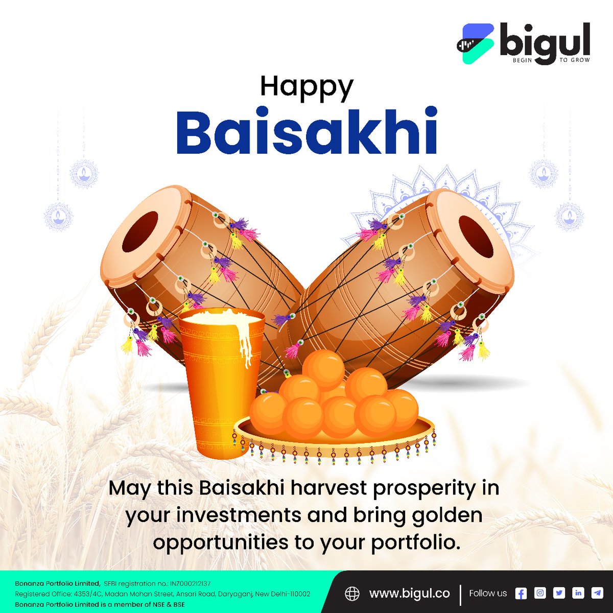 🎺🌾 Bigul wishes everyone a joyous and prosperous Baisakhi! 🌞🥳

#HappyBaisakhi #Baisakhi #Vaisakhi #BaisakhiCelebration #BaisakhiFestival #Baisakhi2024 #FestivalOfJoy #BaisakhiMela #Bigul #BigulTrading #Vishu #Puthandu #Meshadi #Vaisakhadi #FestiveVibes #Bihu