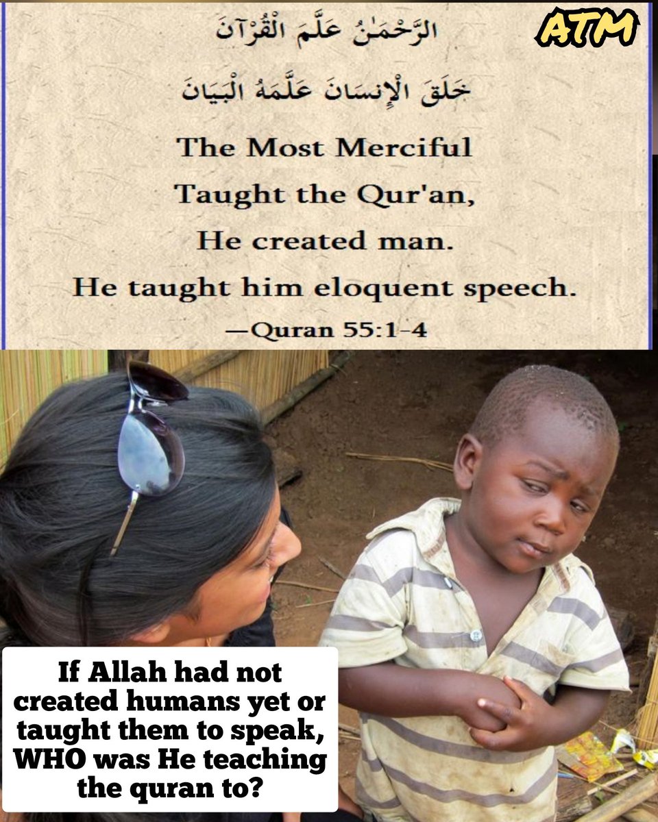 Of course, there will be trolls who will come along and invent some reason but I ask them this, wouldn't this verse make more sense to you if it came down like this: 'The most merciful (1) He created man (2) He taught him eloquent speech (3) He taught him the Quran (4).' Quran…