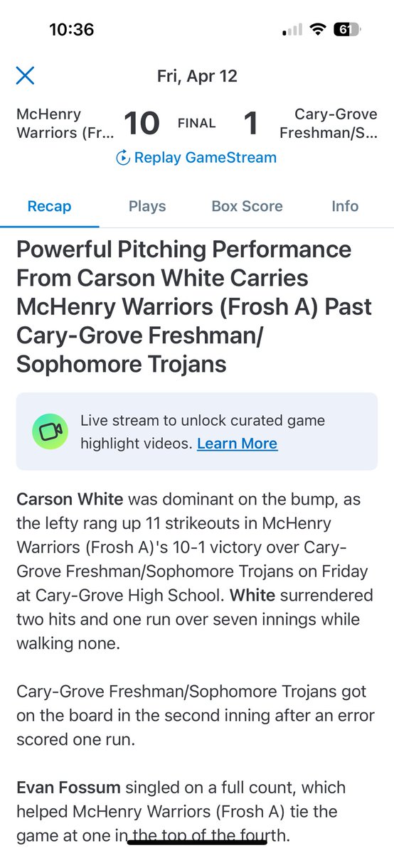First full game against Cary-Grove <a href="/mchenrybaseball/">McHenry Baseball</a> <a href="/Citiusbb/">Citius Baseball</a> <a href="/Citius15uW/">Citius15uWhite</a>