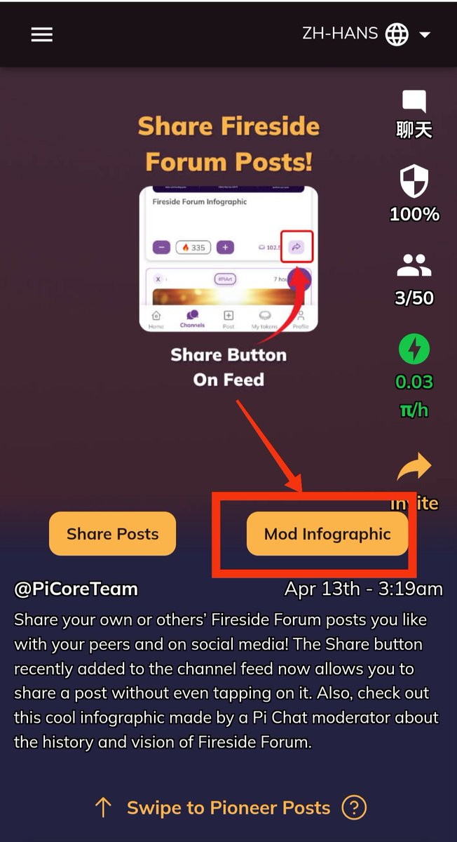 Pi_diange's tweet photo. Once again shared by the @PiCoreTeam on the Pi app home screen, you can click "Mod Infographic" to view and add 🔥, below is the original high-definition image.#PiNetwork https://t.co/Dw5Or0ZdqQ