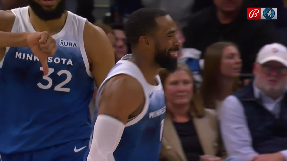 KAT giving Conley a thumbs down for not dunking it