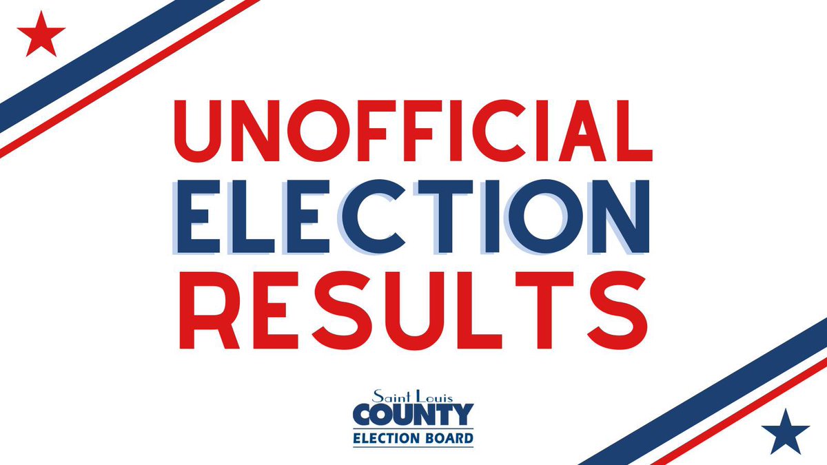 The unofficial results for the Bridgeton Special Election are now posted: extcontent.stlouisco.com/BOE/eDay/unoff… As always, results are unofficial until our bipartisan team certifies the results. #STLCountyVotes #election2024