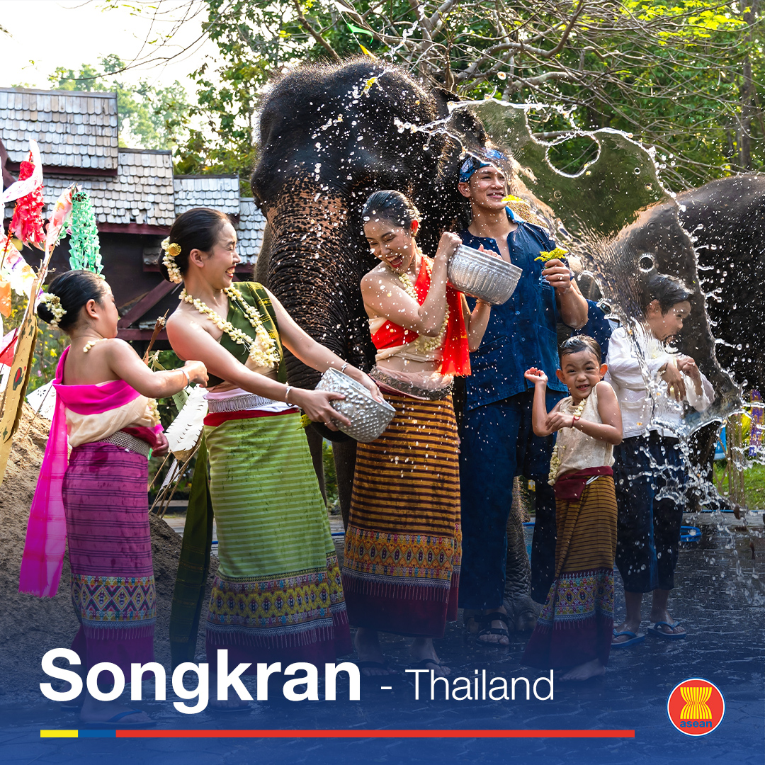 Wishing all Thais a truly memorable and Happy Songkran!🌺💧

May your streets be filled with jubilant laughter, your hearts with boundless joy, and your spirits with rejuvenation as you partake in the festivities. #ASEANCulture