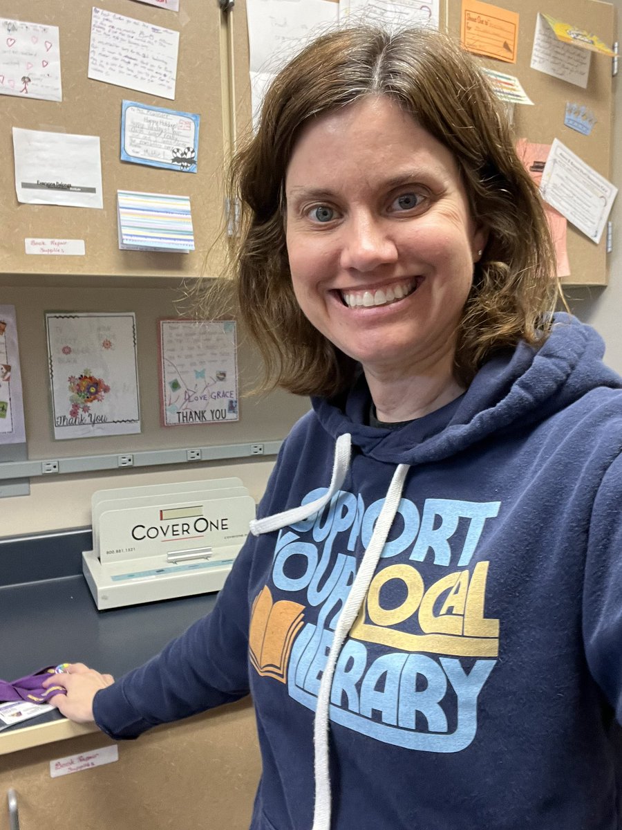 All libraries are important, but the Johnston Public Library is the best of the best! Wearing a library themed shirt to school - Day 9. ✅. #schoollibrarymonth