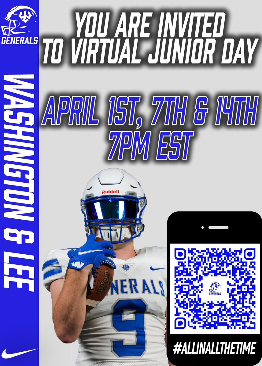 Thank you for the invite @coachlerose @CoachMGibson I am looking forward to learning more about @Generals_Fball !