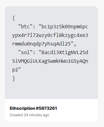SHARDS_eths's tweet photo. @ocashRoy The transaction simply creates an ethscription. This will be used to verify multichain addresses for $shards holders for some upcoming drops.
You are sending yourself a 0 eth transfer with data stored in the tx. https://t.co/t6CeaUAojE