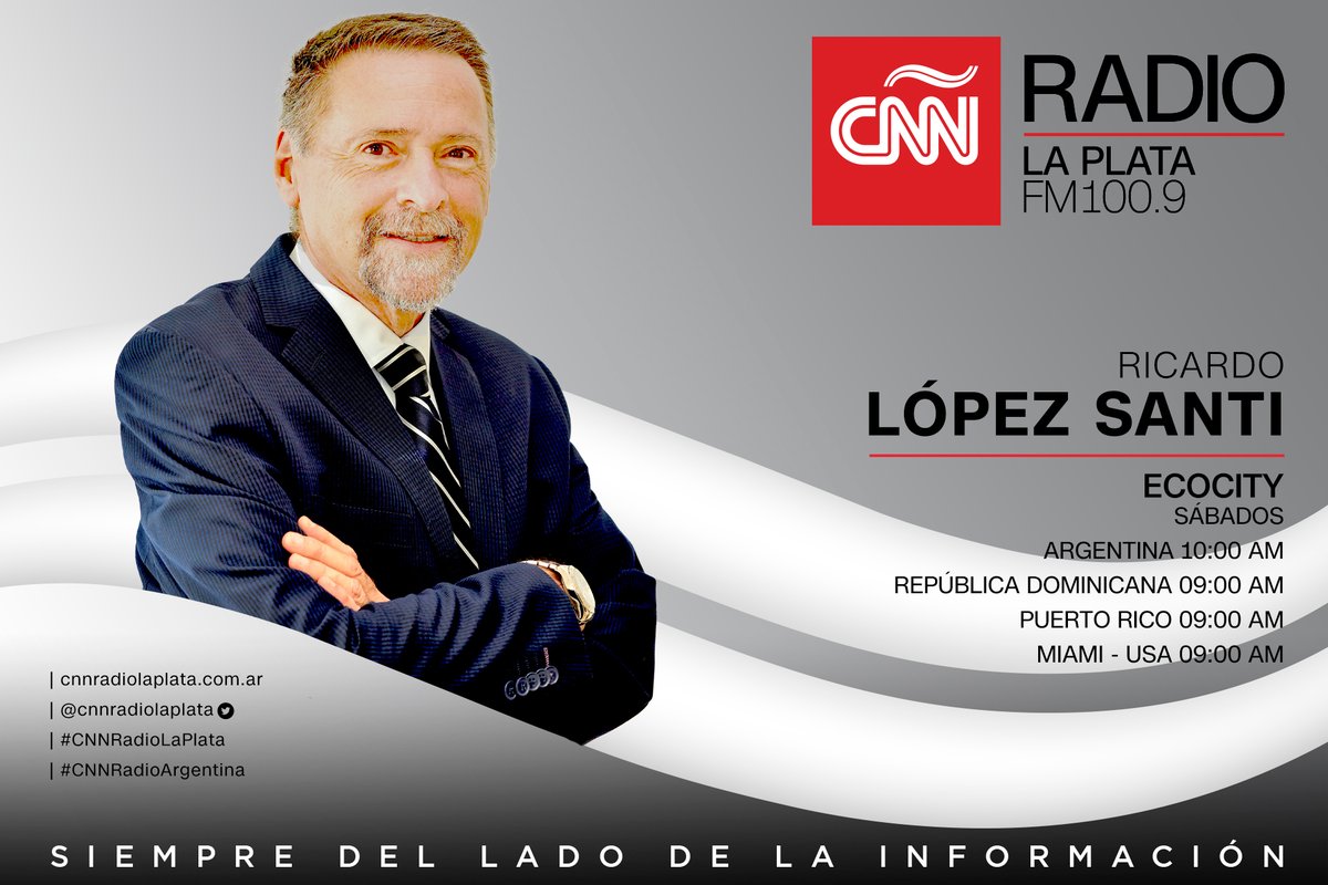 #EcoCity con @Risantilopezcar y desde #RepublicaDominicana Alberto Fonseca El magazine de calidad de vida, viajes, salud, arte, y buena mesa. #SABADO 🇦🇷 10:00 AM 🇩🇴09:00 AM 🇵🇷 09:00 AM 🇺🇸 09:00 AM 👉 #CNNRadioLaPlata 📻FM 100.9 🌐bit.ly/cnnlaplata