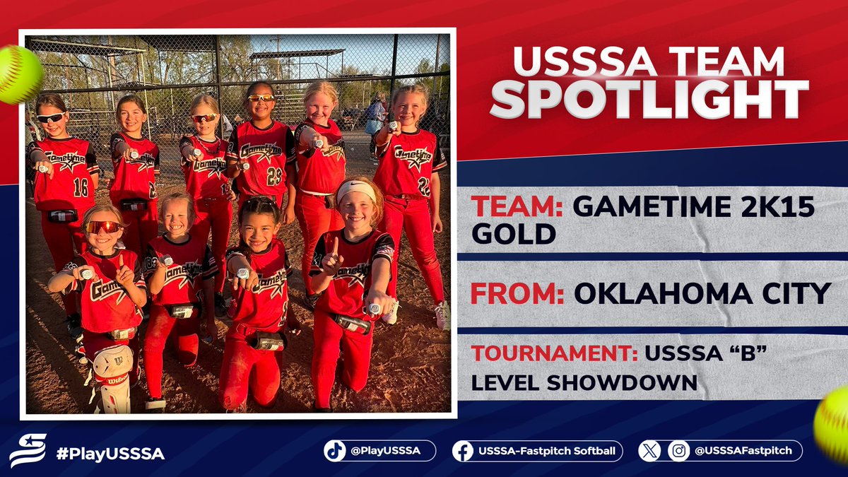 Congratulation to this week's ⭐️𝙐𝙎𝙎𝙎𝘼 𝙏𝙚𝙖𝙢 𝙎𝙥𝙤𝙩𝙡𝙞𝙜𝙝𝙩⭐️: ⭐️ Gametime 2K15 Gold Shines Bright in USSSA “B” Level Ring Showdown 📎 READ MORE: tinyurl.com/mvfxb4n5 #USSSATeamSpotlight